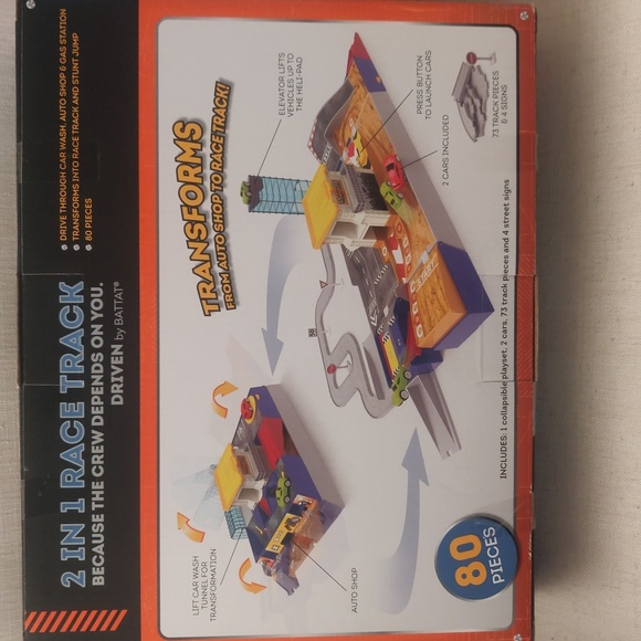 Driven Collapsible Playset with Tracks and Toy Cars – 2 in 1 Race Track - 80pc - Picture 4 of 7